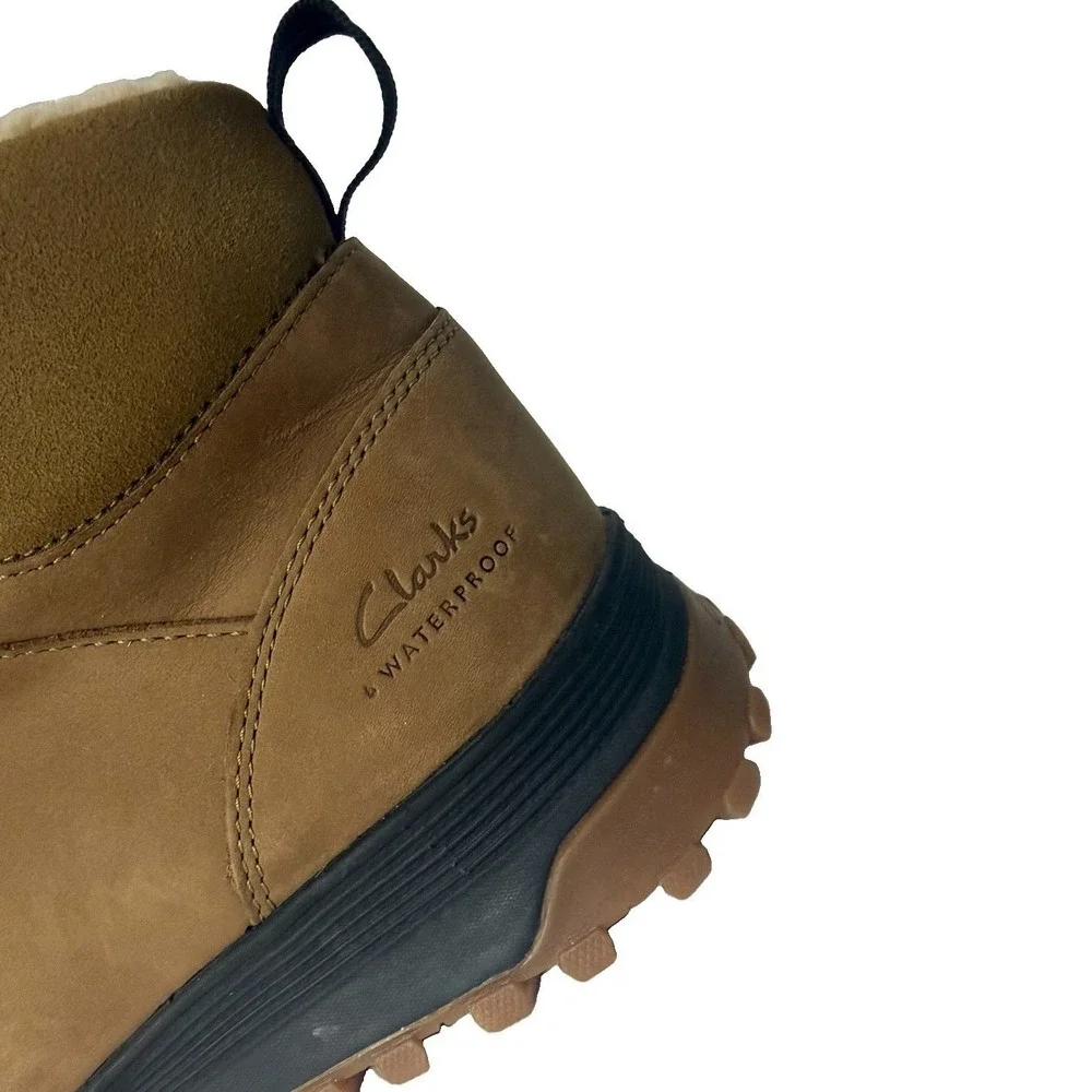 Clarks Men's ATL Trek Up Wp Hiking Boots Leather Upper Dark Sand Size 8.5 New